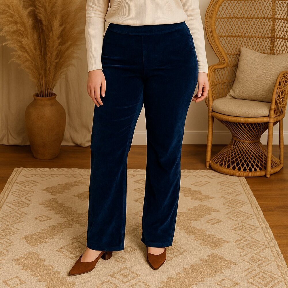 Angie Women’s Pants Small Navy Blue Corduroy Side Zip Waist 15 In Inseam 29 NWT